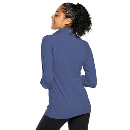 Back of Indigo Custom Women's Pacesetter Storm Creek Quarter Zip Shirt