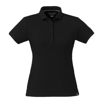 Black Women's Eco Recycled Short Sleeve Polo Shirt