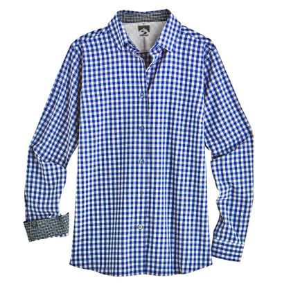 True Blue Promo Women's Influencer Gingham Storm Creek Eco Dress Shirt