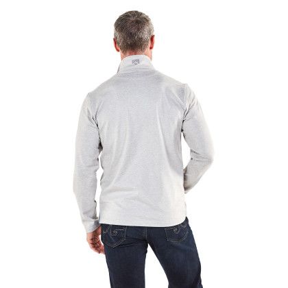 Back of Oatmeal Custom Men's Storm Creek Sidekick Eco Quarter Zip