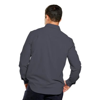 Back of Iron Custom Men's Solid Storm Creek Influencer Eco Dress Shirt