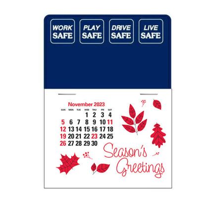 Press-N-Stick Calendar Promotional - Safety Slogans