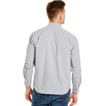 Back of Custom Men's Windowpane Influencer Eco Shirt