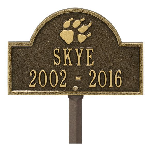 Memorial Dog Paw Arch Personalized Lawn Plaque