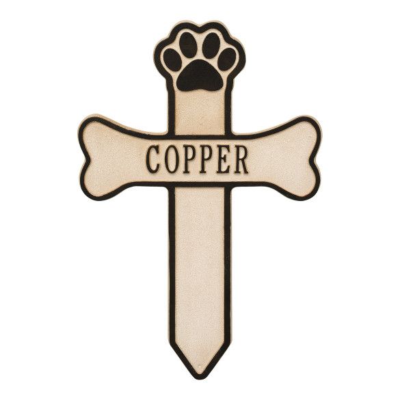 Dog Bone Pet Memorial Cross With Name