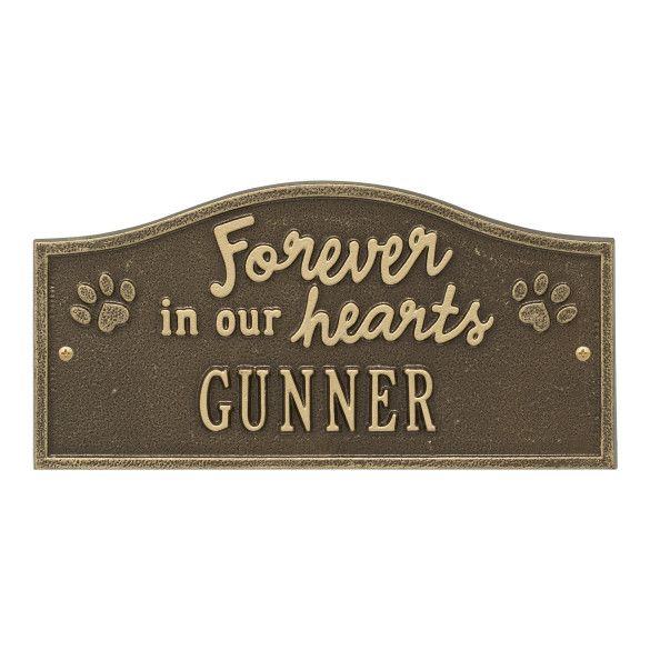 Forever in Our Hearts Personalized Pet Wall or Ground Memorial Plaque