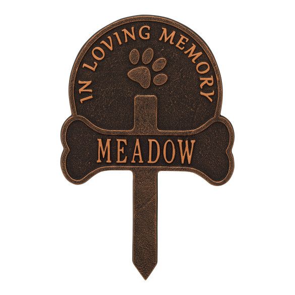 Memorial Plaque With Dog's Name For Your Yard