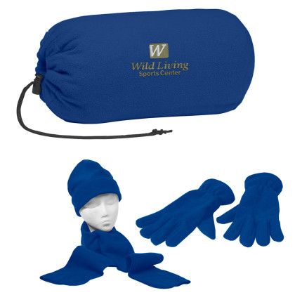 Royal Blue Keep Warm Buddy Set | Promotional Cold Weather Apparel Sets with Logo