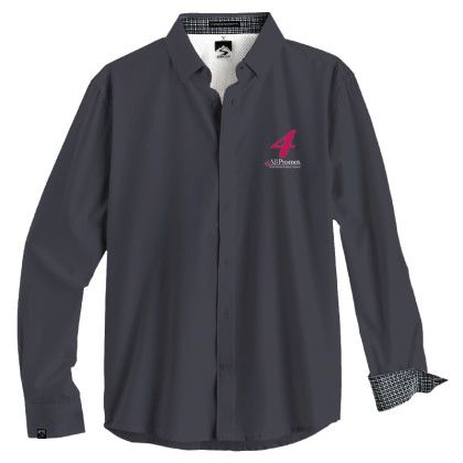 Men's Solid Storm Creek Influencer Eco Dress Shirt with Logo