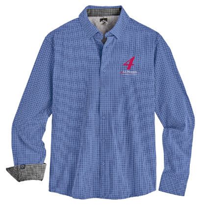 Custom Men's Influencer Micro Plaid Storm Creek Eco Dress Shirt wth Logo