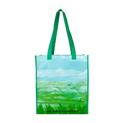 Printed Kelly Green Vita Laminated Recycled Shopper - Back view