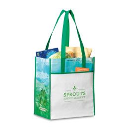 Printed Kelly Green Vita Laminated Recycled Shopper | Recycled Totes