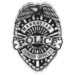 Custom Shiny Silver Foil Police Badge Sticker on Roll