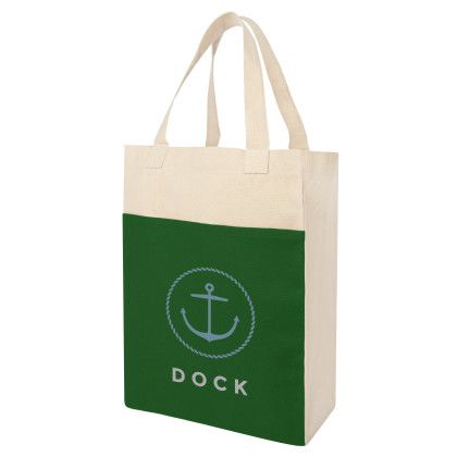 Printed Co-Op Green and Natural Canvas Shopper Tote Bag | Custom Cotton Totes
