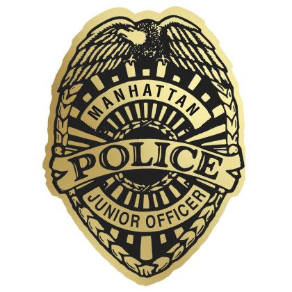 Custom Matte Gold Foil Police Badge Sticker on Roll