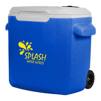 Royal Blue Promo Coleman 28 Quart Wheeled Cooler