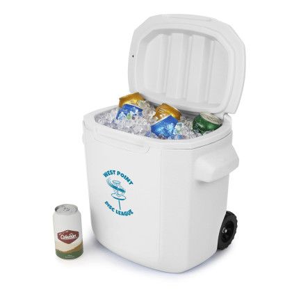 White Promo Coleman 28 Quart Wheeled Cooler