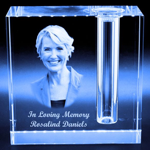 3D Crystal Photo Urn For Memorial