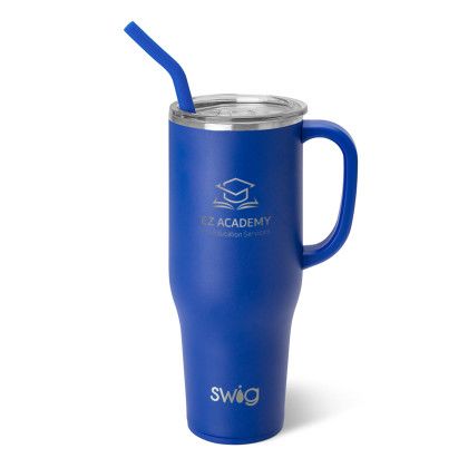 Logo Engraved 40 oz Royal Blue Swig Life Mug |  Custom Swig Mugs