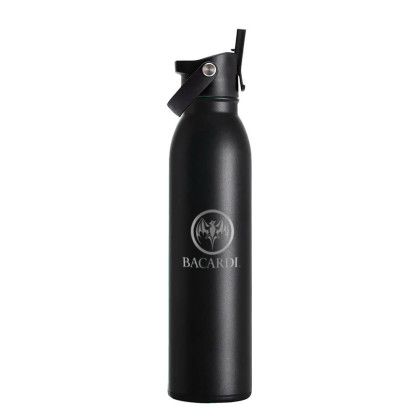 Logo Engraved Black Swig 20oz Flip + Sip Water Bottle | Custom Water Bottles