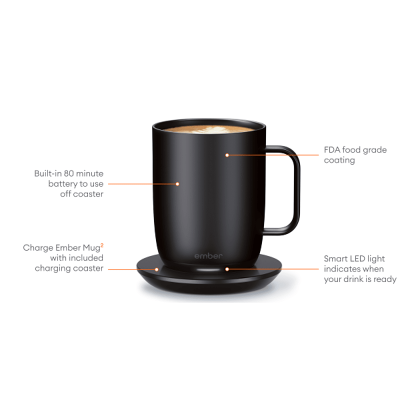 Custom 14 oz Ember Temperature Control Smart Mug - features