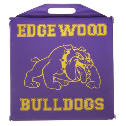 Custom Purple Vinyl Stadium Seat Cushion 14"x14"x1.5" | Logo Stadium Seats