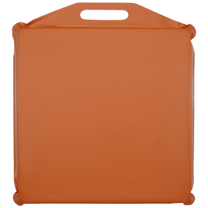 Custom Orange Vinyl Stadium Seat Cushion 14"x14"x1.5" | Logo Stadium Seats