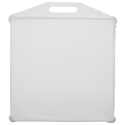 Custom White Vinyl Stadium Seat Cushion 14"x14"x1.5" | Logo Stadium Seats