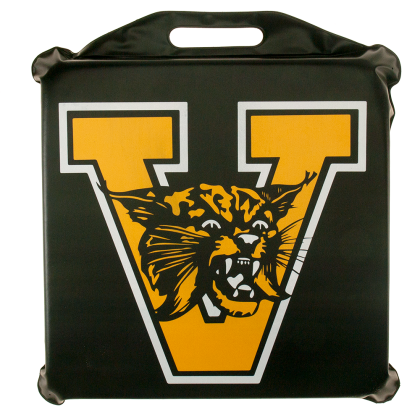 Logo Black Vinyl Stadium Seat Cushion 14"x14"x2" | Printed Stadium Cushions