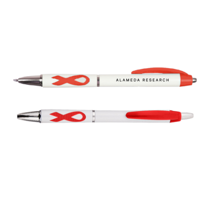 Custom Logo Awareness Ribbon Grip Pen | Printed Awareness Giveaways