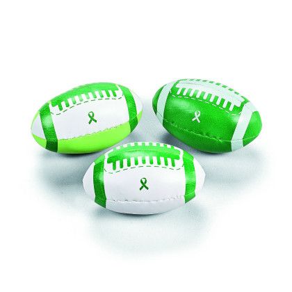 Logo Imprinted Green Awareness Ribbon Football | Custom Awareness Giveaways