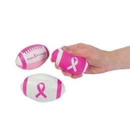 Logo Imprinted Pink Awareness Ribbon Football | Custom Awareness Giveaways