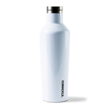 Custom Gloss White Corkcicle Canteen 16 oz - Showing Corkcicle Logo