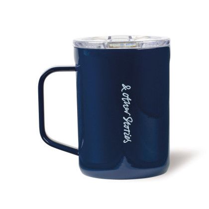 Customized Gloss Navy Corkcicle Coffee Mug 16 oz | Printed Travel Mugs