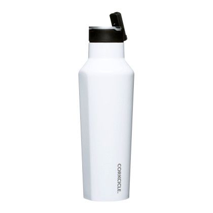 Corkcicle Logo on White Corkcicle 20 oz Straw Lid Sport Canteen with Box