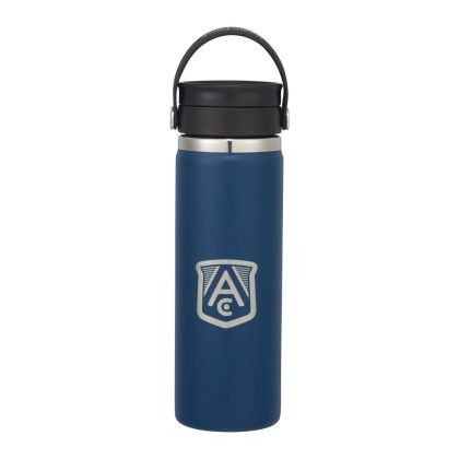 Indigo Custom Hydro Flask Wide Mouth 20 Oz Bottle with Flex Sip Lid