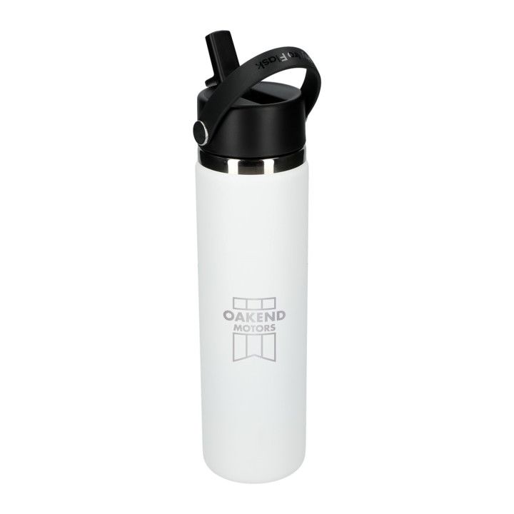 Hydroflask 24 oz Wide Mouth Water Bottle w/ Straw Lid - White