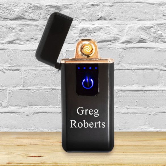 Personalized Black Slim Flameless Lighter