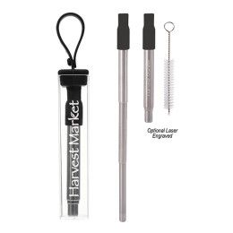 Promo Sip To Go Collapsible Straw Kit - Black