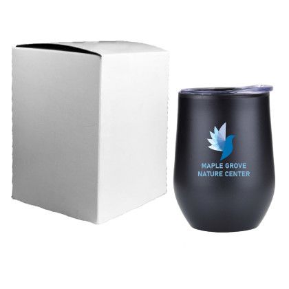 Full Color Logo Stainless Steel Wine Mug with White gift box (extra fee)