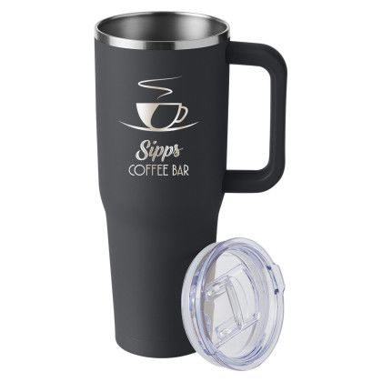 Dark Charcoal Promotional Harriton 40 oz Vacuum Travel Mug