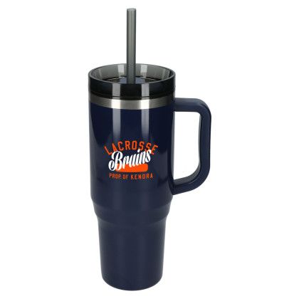 Navy Promotional Thor 40 oz Eco-Friendly Straw Tumbler with Logo