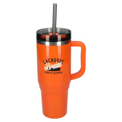 Orange Promotional Thor 40 oz Eco-Friendly Straw Tumbler with Logo