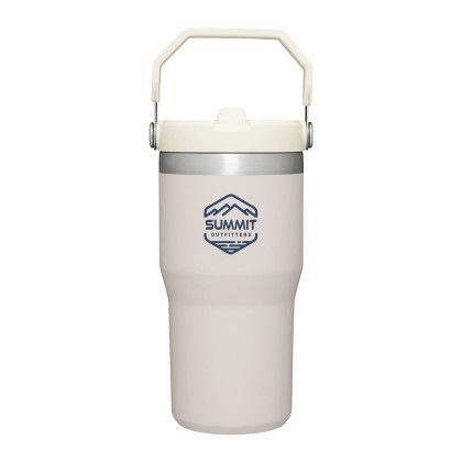 Customized Stanley Rose Quartz IceFlow Flip Straw Tumbler 20 oz | Logo Drinkware