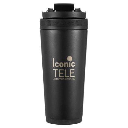 Black Promotional Ice Shaker 26 oz Shaker with Logo Engraving