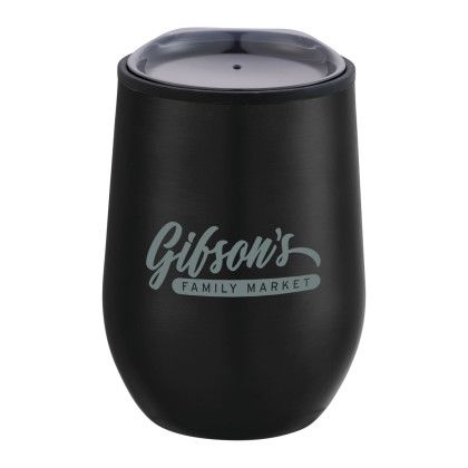 Printed Black Brix Stainless Exterior 10 oz Travel Cup | Custom Drinkware