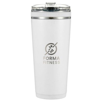 White Custom Engraved Ice Shaker 26oz Flex Tumbler