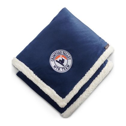 Navy Customized Field & Company Cambridge Oversized Sherpa Blanket