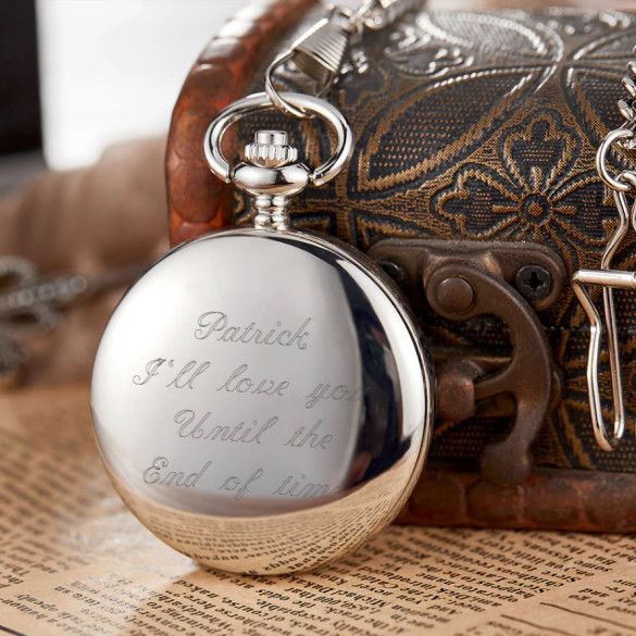 Personalized Silver Pocket Watch