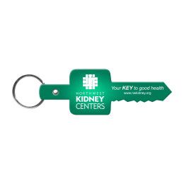 Logo Imprinted Key Shaped Flexible Key Tag | Custom Key Chains